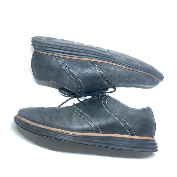 Cole Haan Mens Lunargrand Saddle Shoes Black Lace